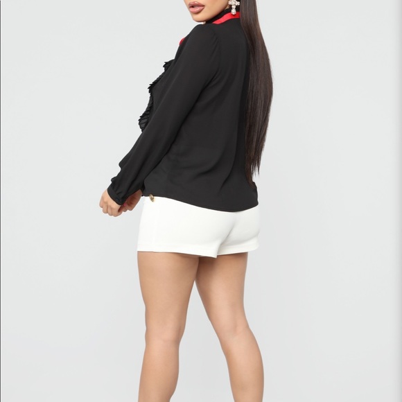 New With Tag Black Pleated Blouse With Red Lace- S - Picture 6 of 8